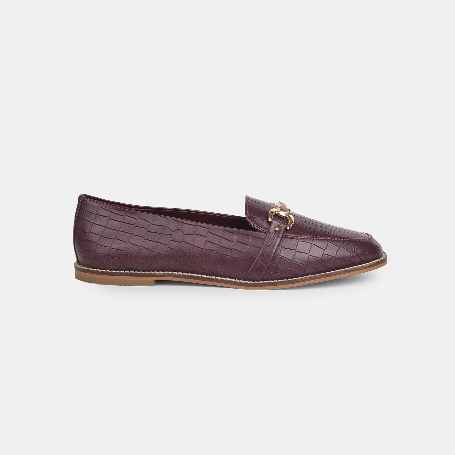 Red Label Maroon Loafers For Women