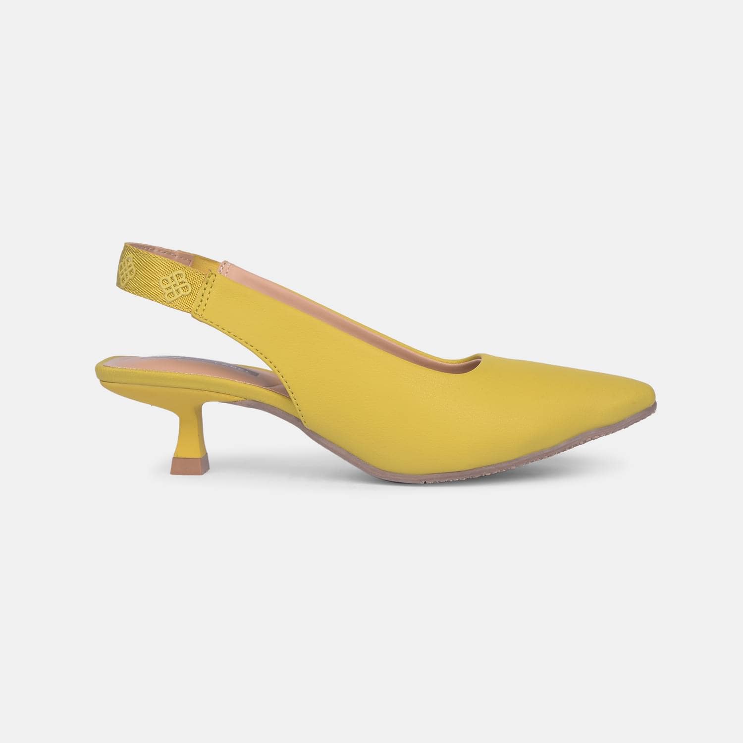 Red label yellow kitten heels for women medium hh 26-50 mm