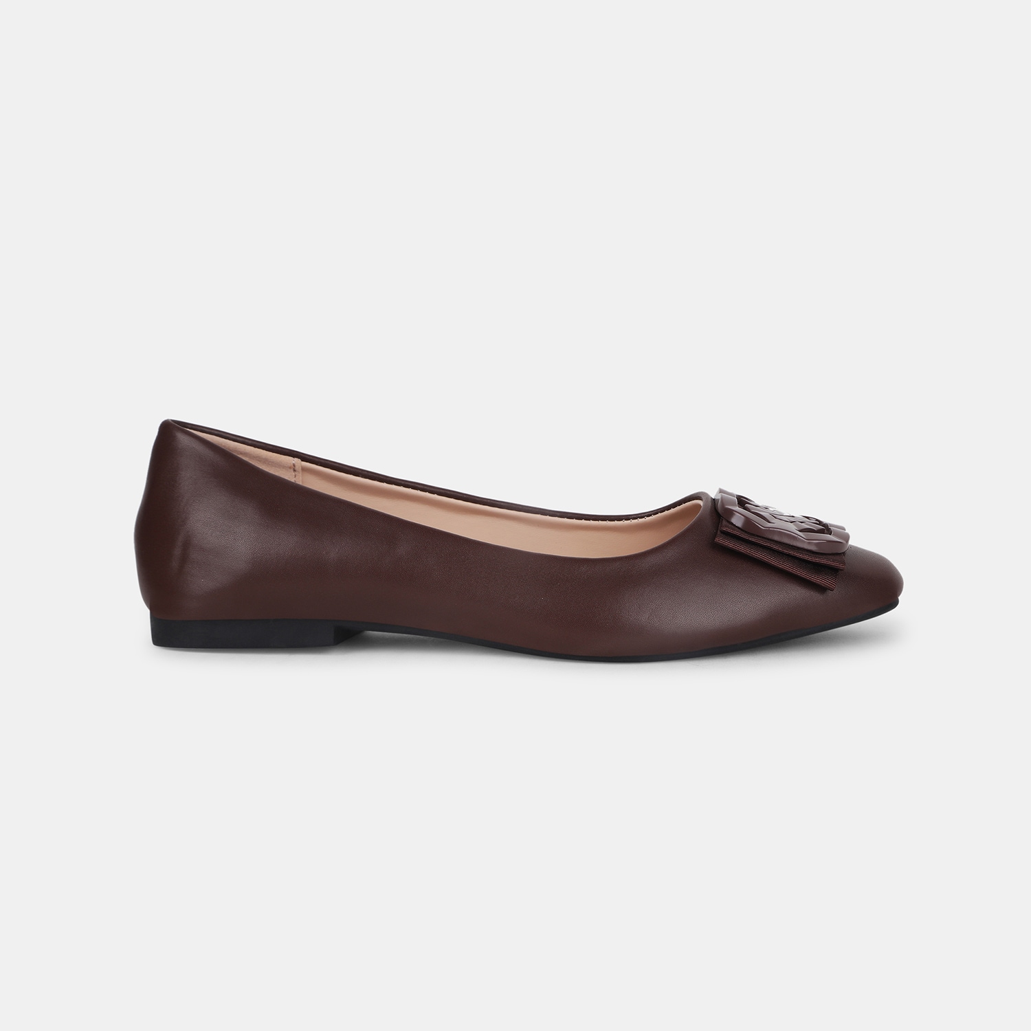 Bata brown casual ballerina flats for women