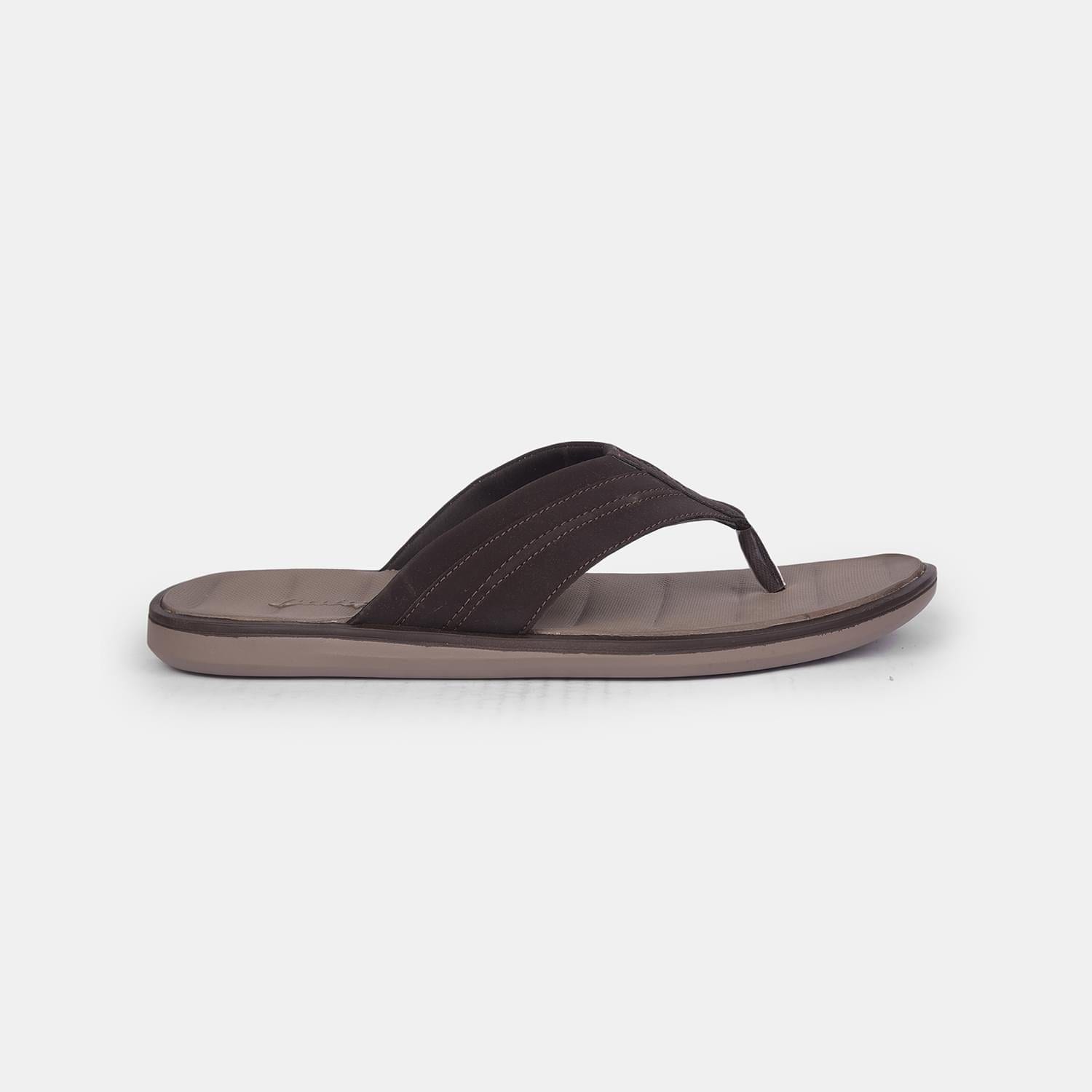Bata brown casual thong slippers for men