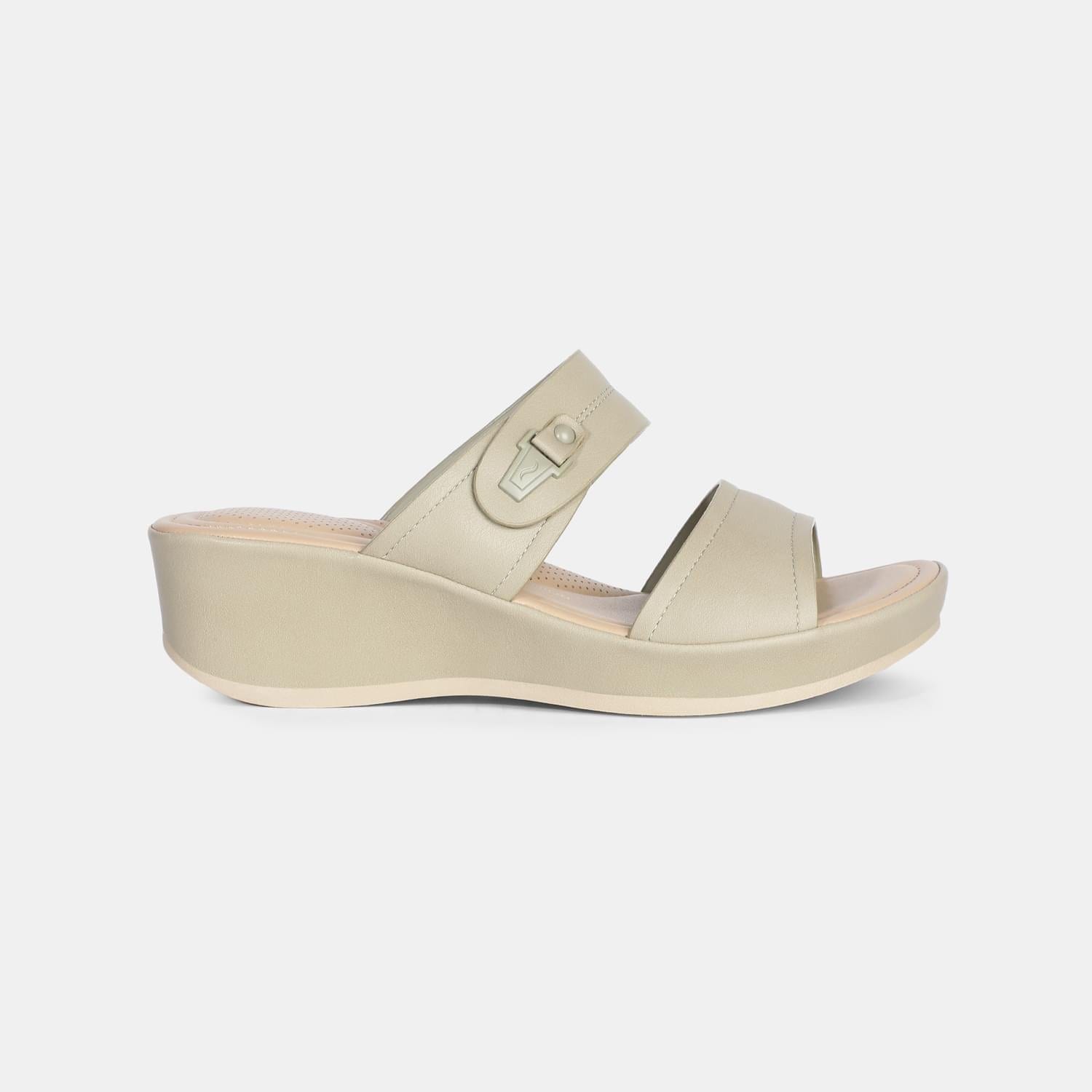 BATA COMFIT OLIVE SLIPPERS FOR WOMEN