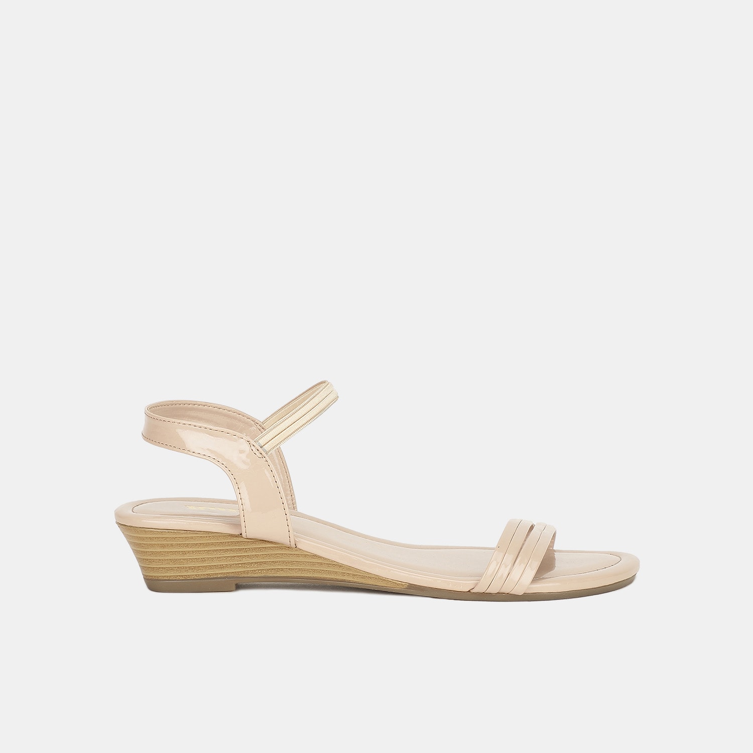 Bata beige open toe wedge sandals for women