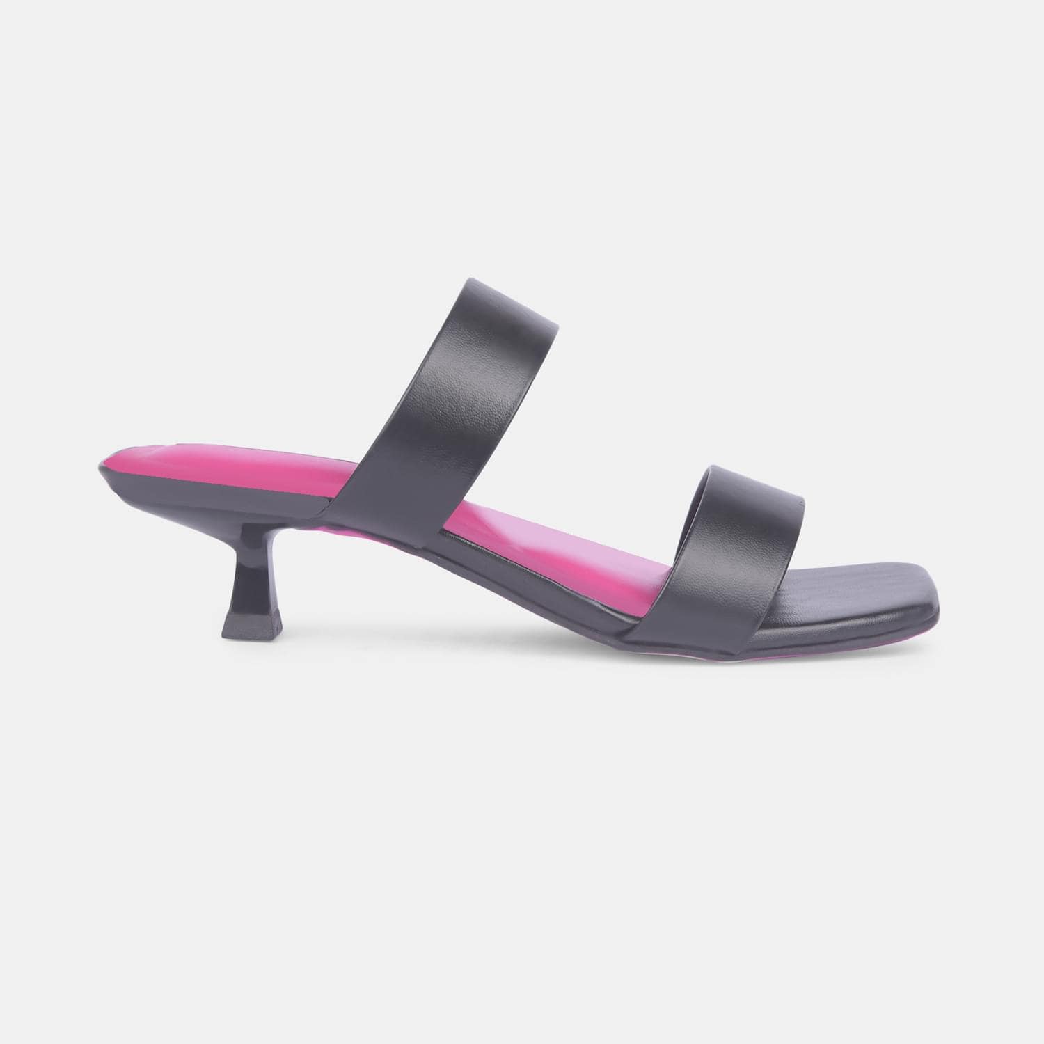Bata red label black mid-heel mules for women