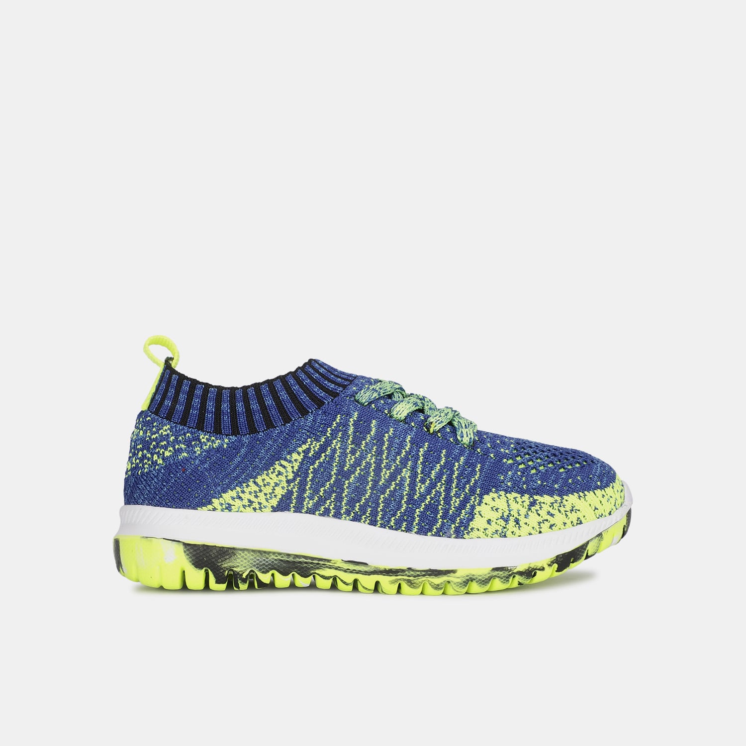 Bubblegummers green printed textile sports shoes with lace-up detail for kids
