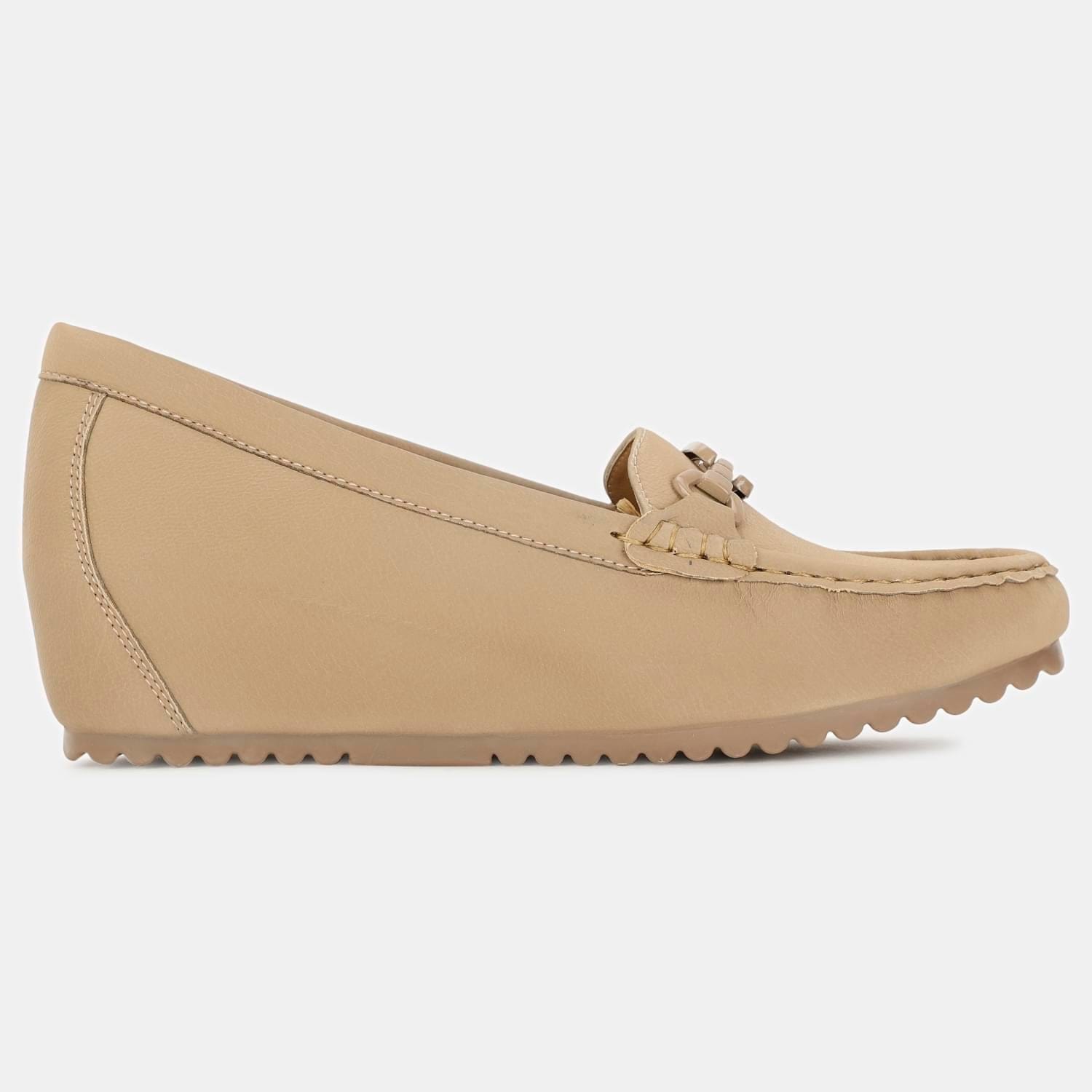 Bata beige casual loafer shoes for women