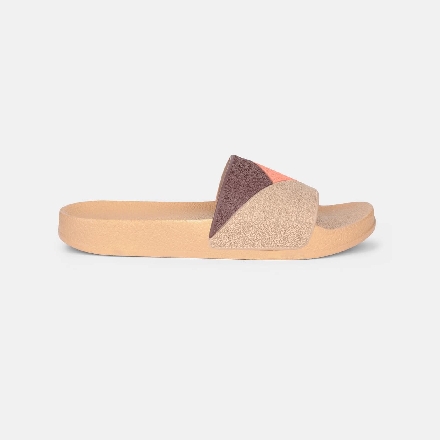 Bata Beige Colorblocked Casual Slider Flip Flops For Women