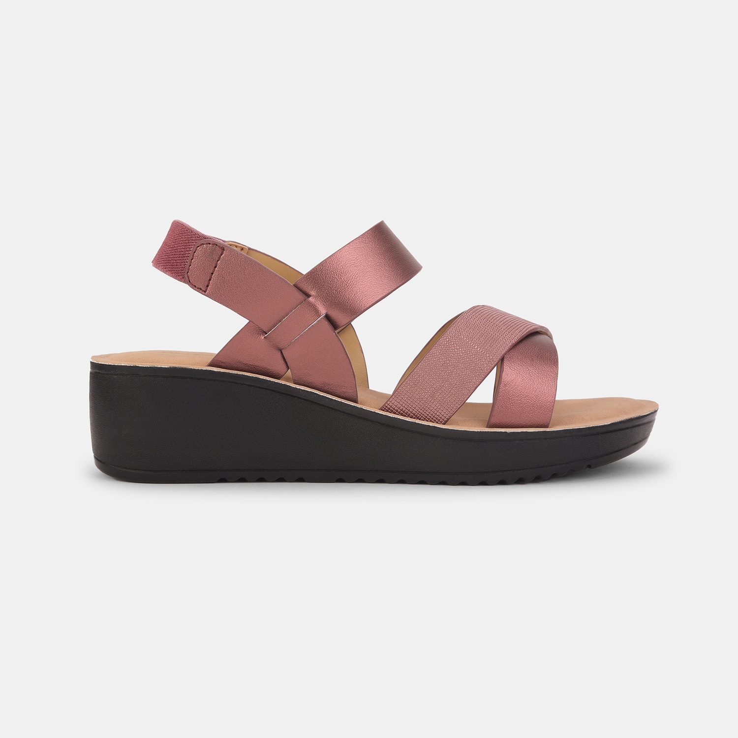 Bata Maroon Heel Sandals for Women