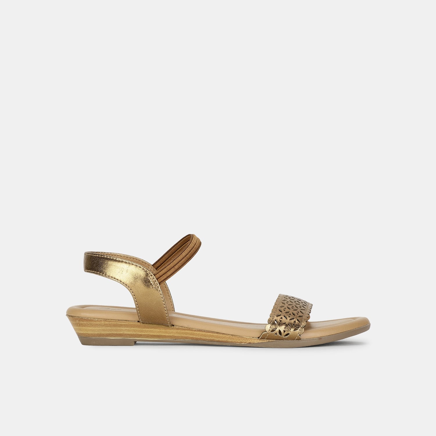 Bata brown open toe wedge sandals for women