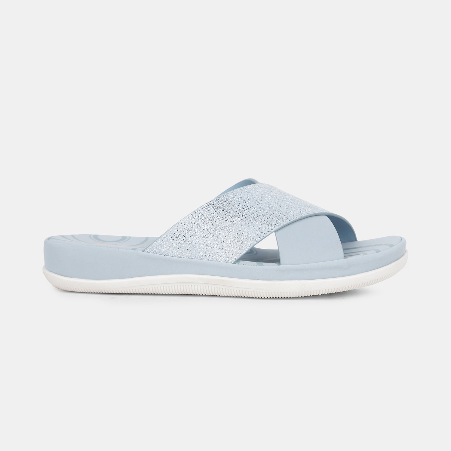 Bata comfit light blue casual mule slippers for women