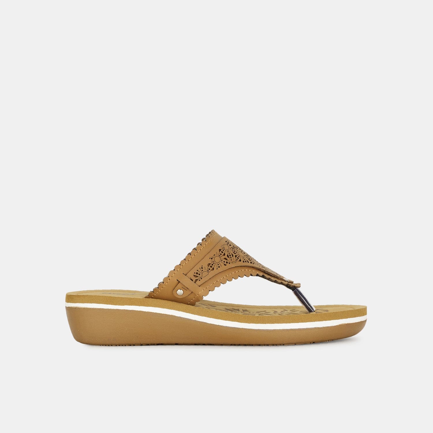 Bata Tan Casual Thong Slippers For Women