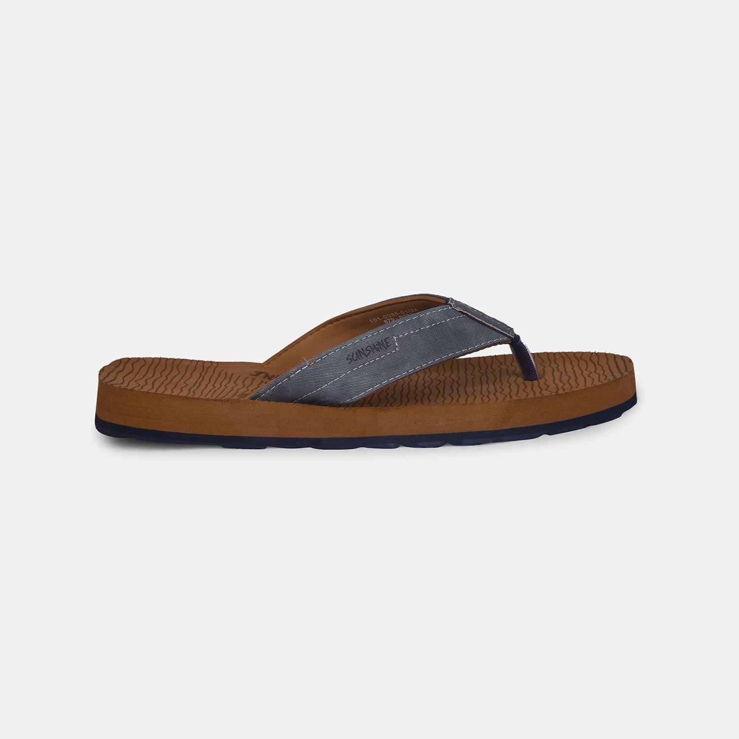 Bata sunshine blue textile flip-flop thongs for men