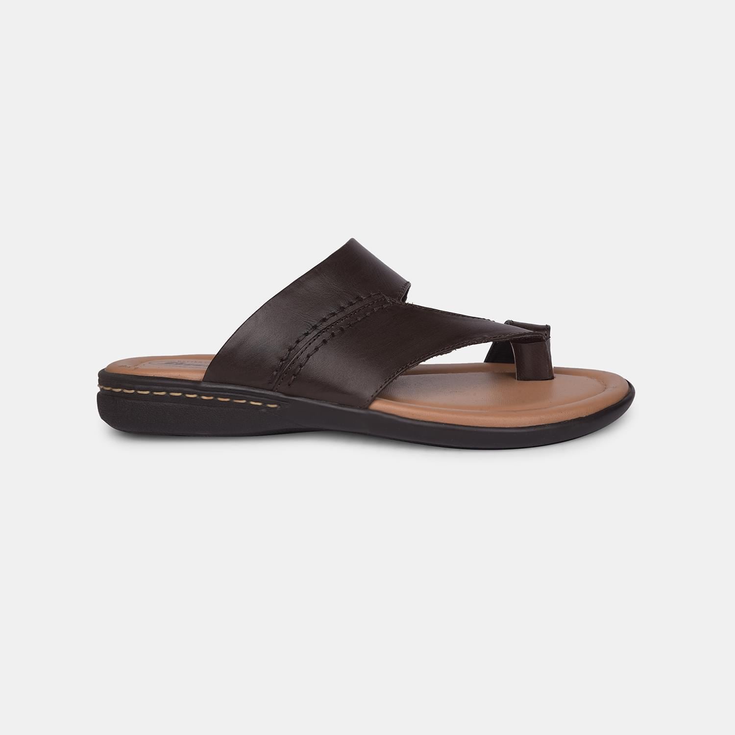 Bata dark brown chappal for men