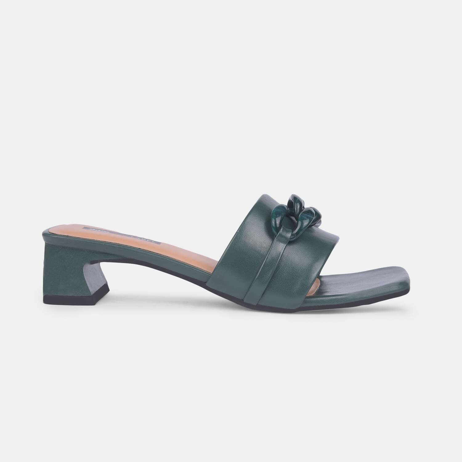 Red label dark green mule for women medium hh 26-50 mm