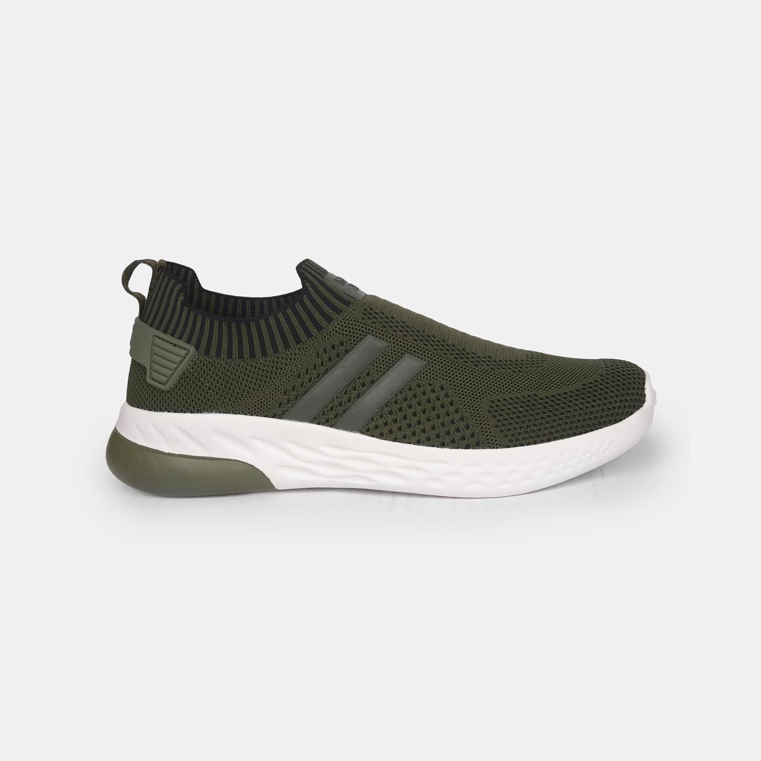 North star olive textile walking slip-on shoes for men