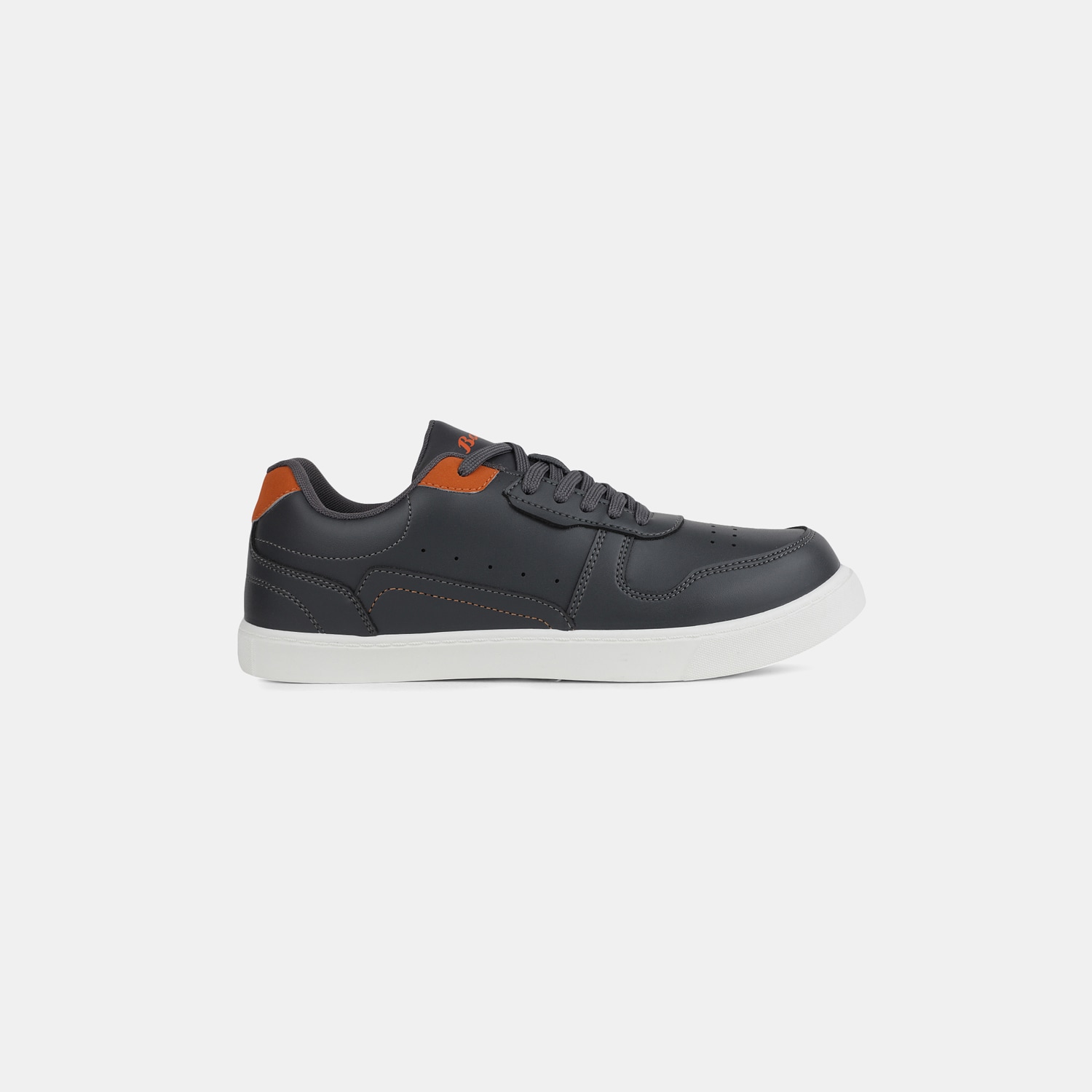 Bata Dark Grey Casual Lace-Up Shoes For Men