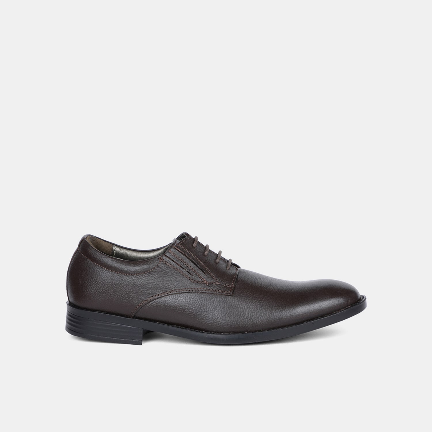 Bata brown formal derby shoes with lace-up closure for men