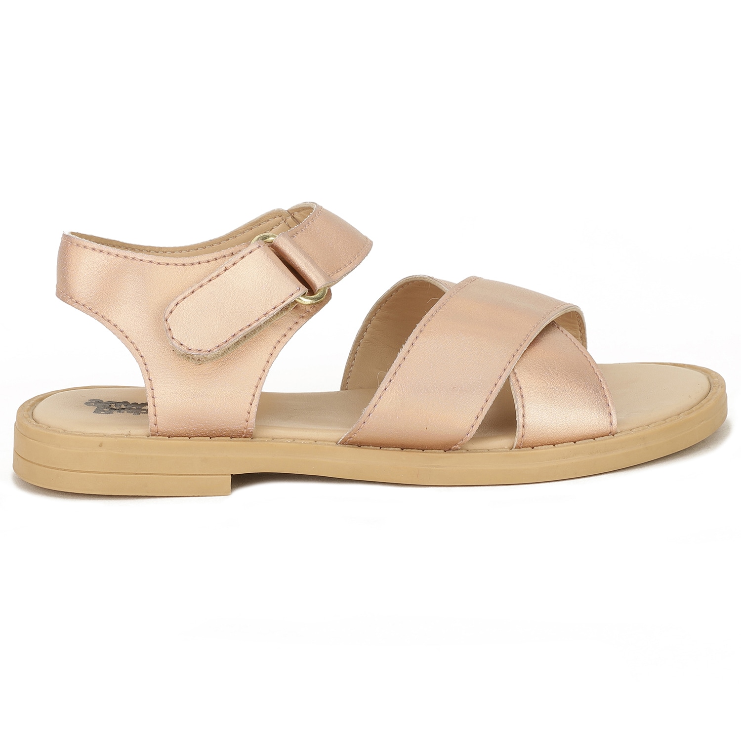 Bubblegummers gold sandals with velcro closure for kids