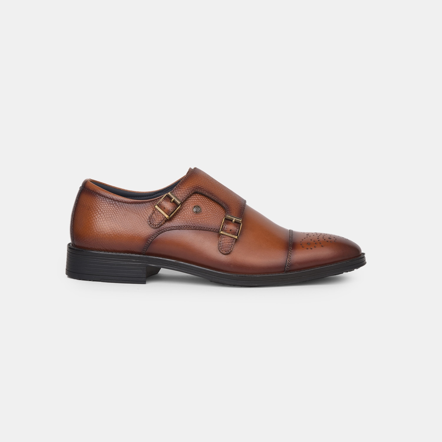 Red Label Tan Monkstrap Formal Shoes For Men
