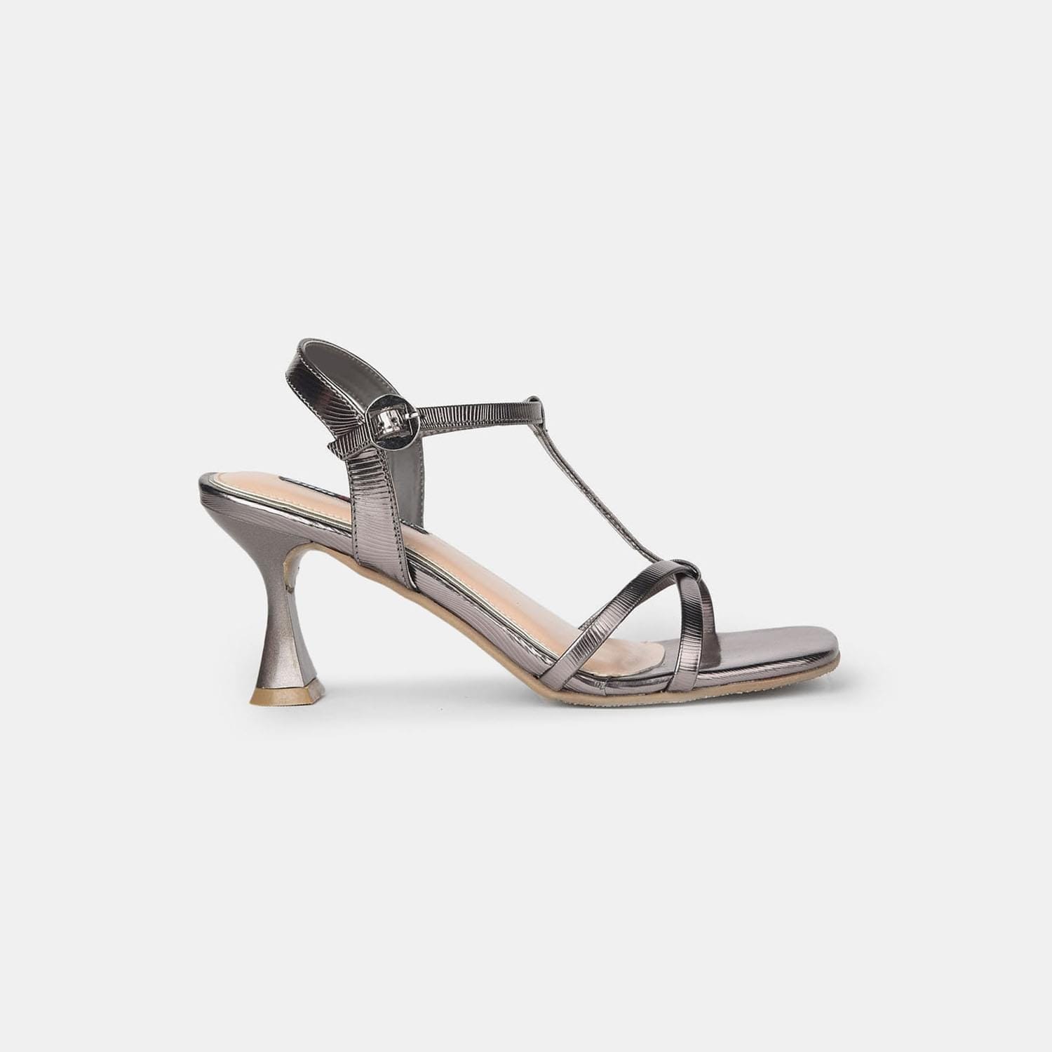 RED LABEL GUNMETAL SANDAL FOR WOMEN