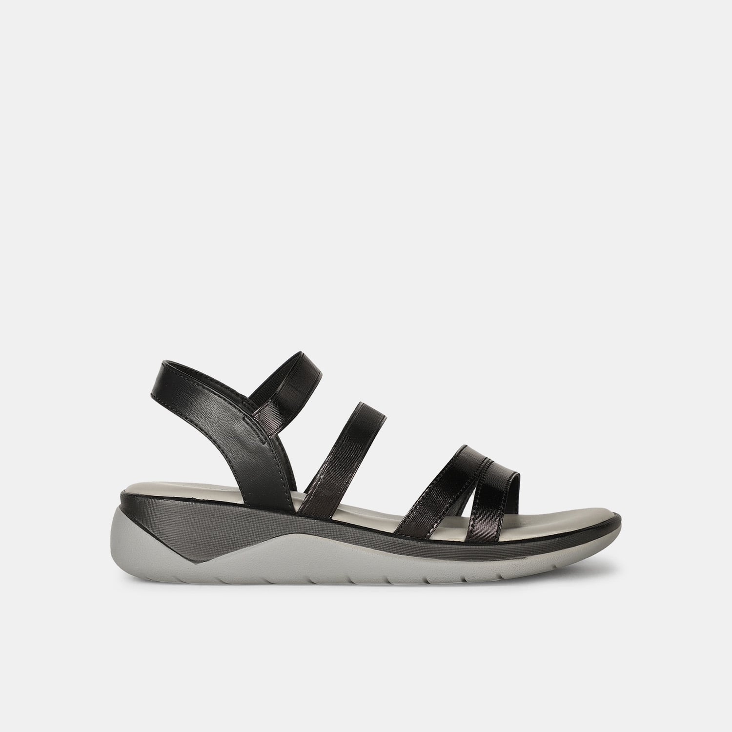 Hush Puppies Black Flat Sandals For Women