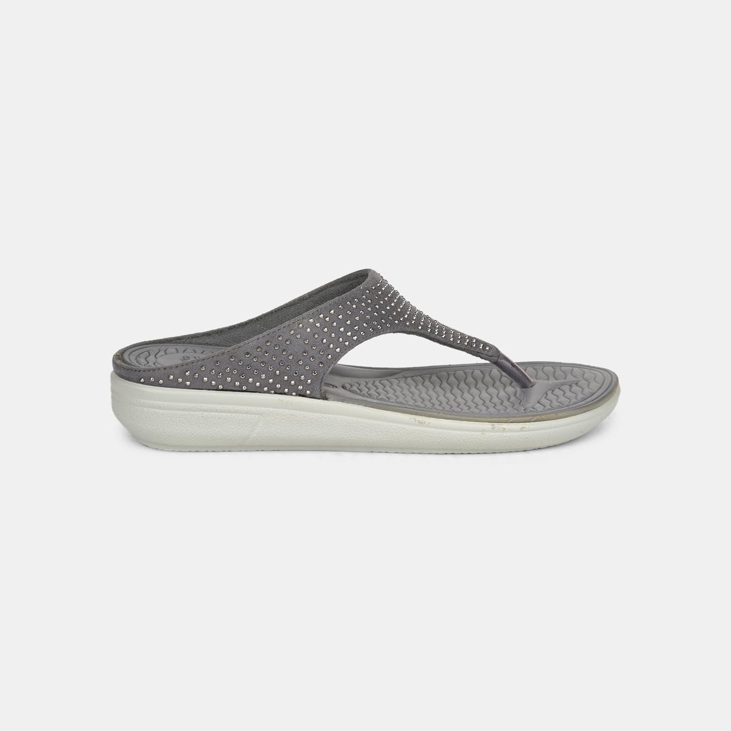 Bata comfit grey flip flop for women flat & low hh 0-25 mm