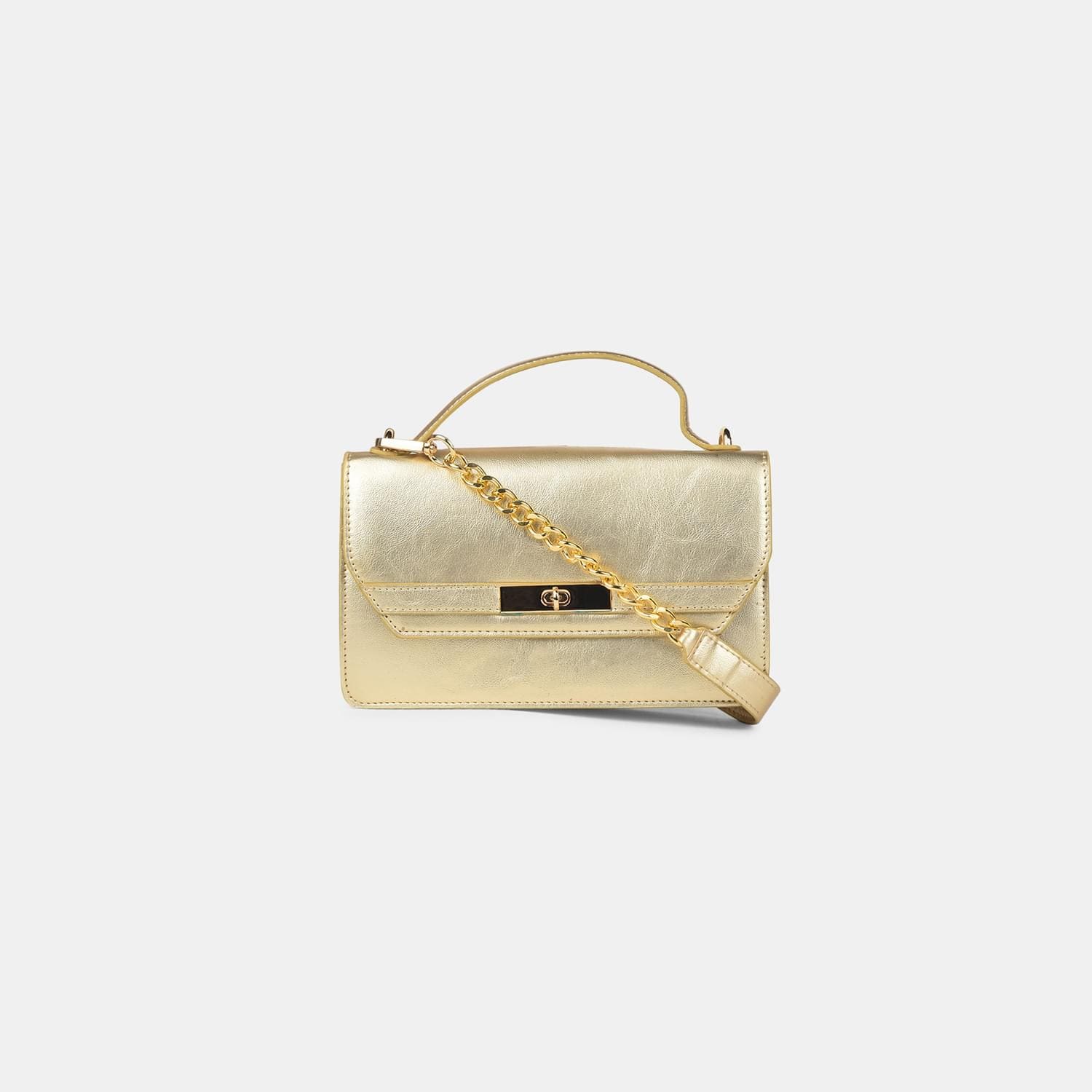 BATA RED LABEL GOLD HAND BAG FOR WOMEN