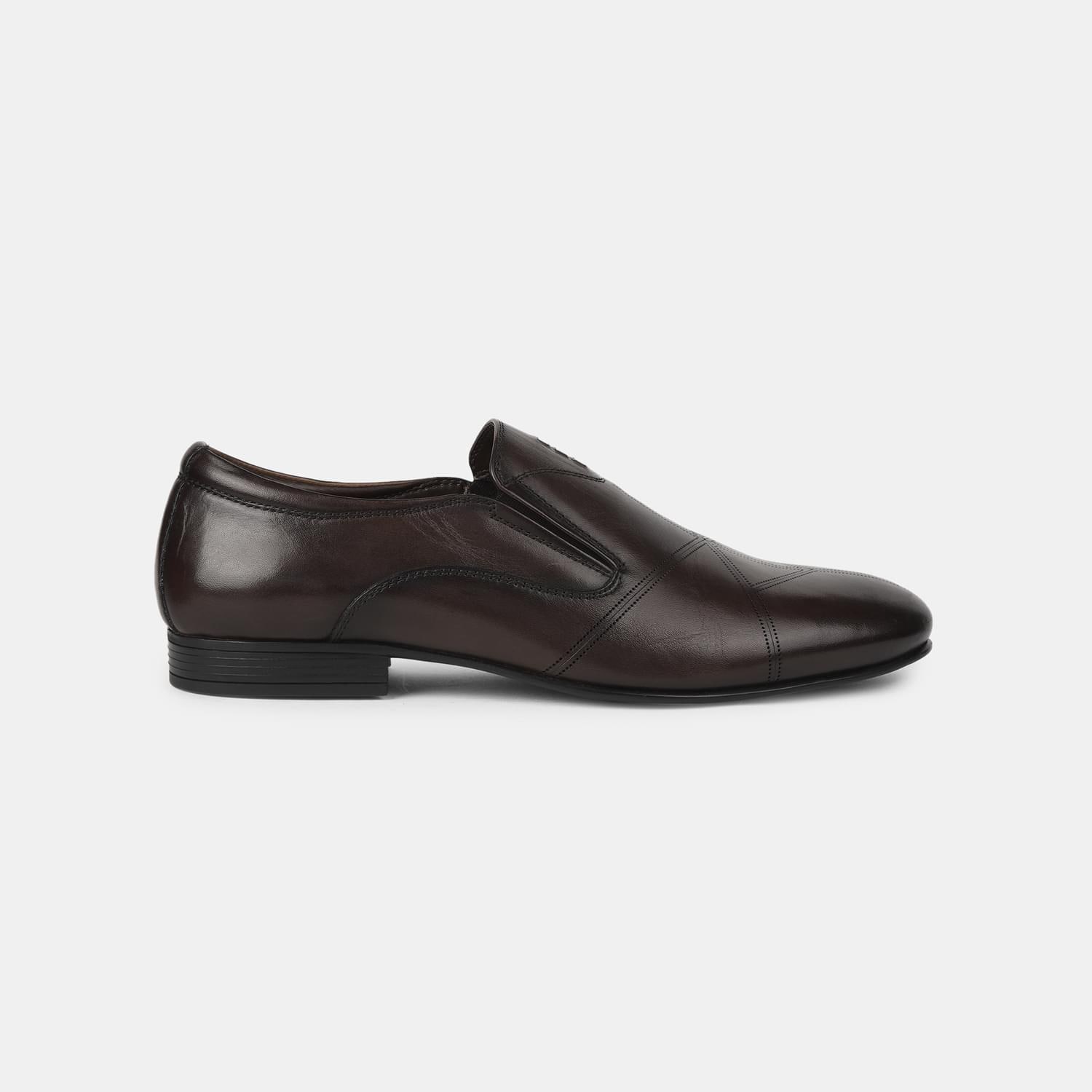 RED LABEL BROWN SLIP-ON CASUAL SHOES FOR MEN