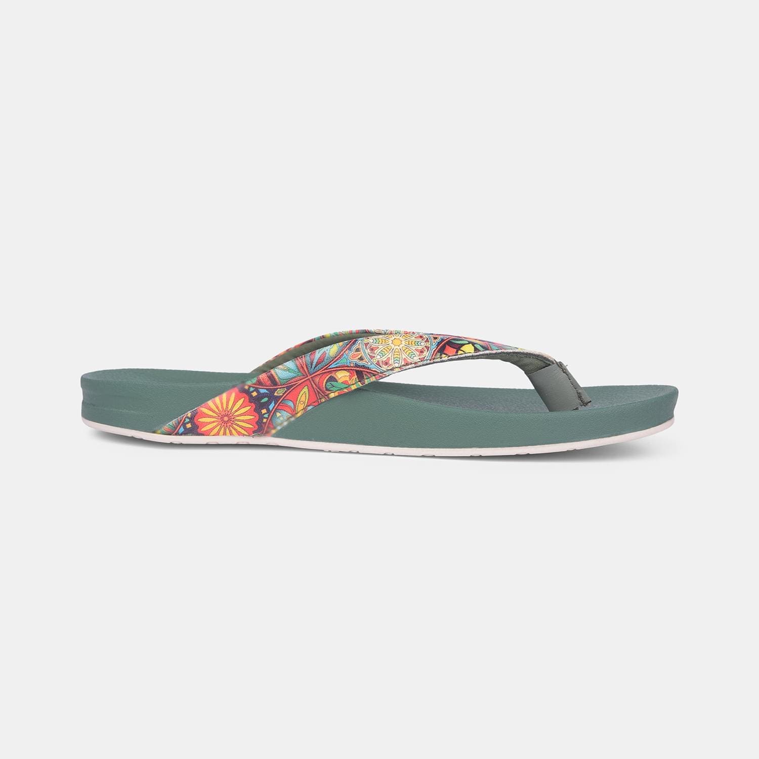 Bata sunshine green flip-flop for women
