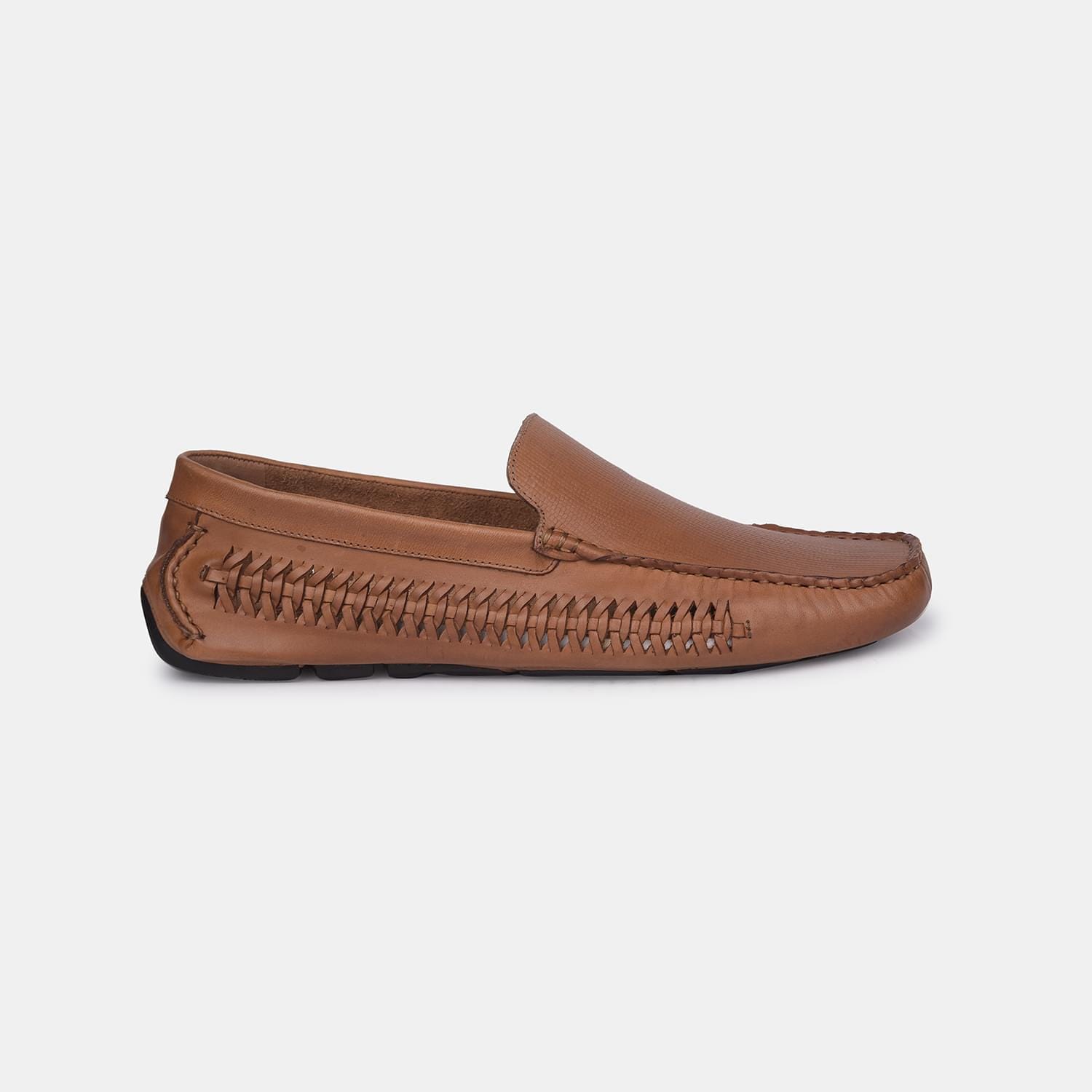 Bata red label tan leather casual loafer shoes for men