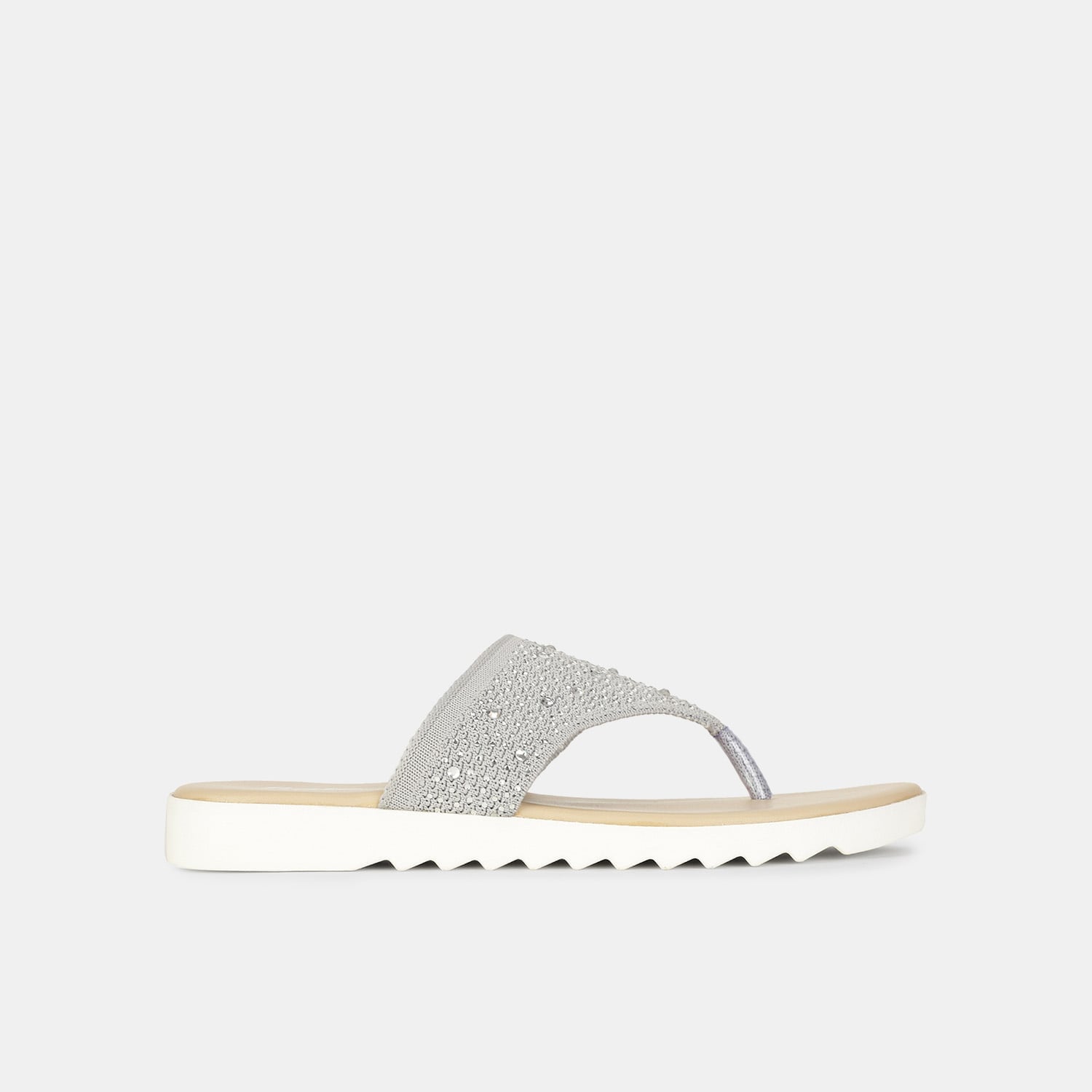 Bata grey textile thong slippers for women