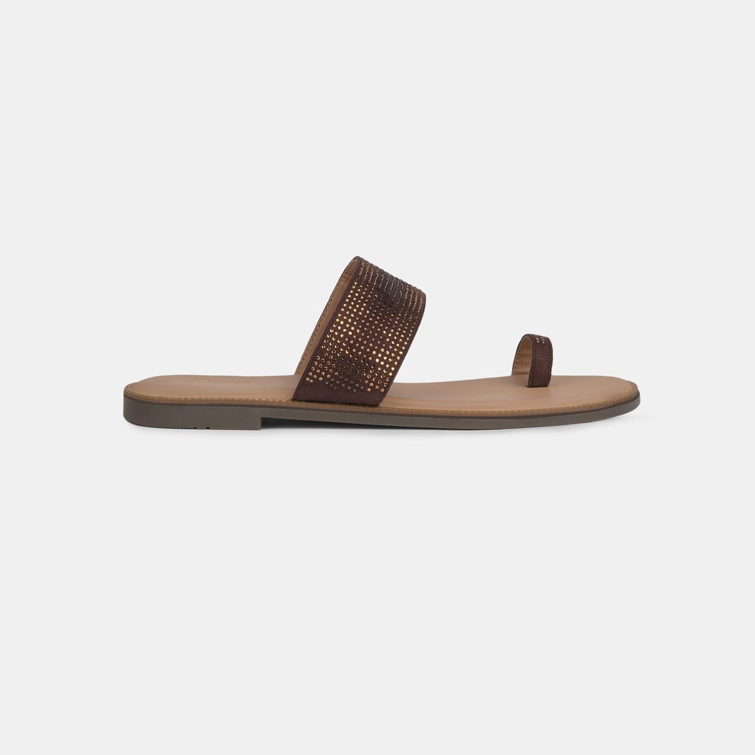 BATA BROWN TOE RING FOR WOMEN