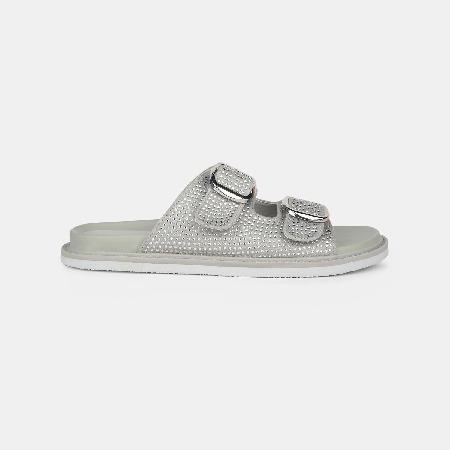 Red Label Grey Mules For Women