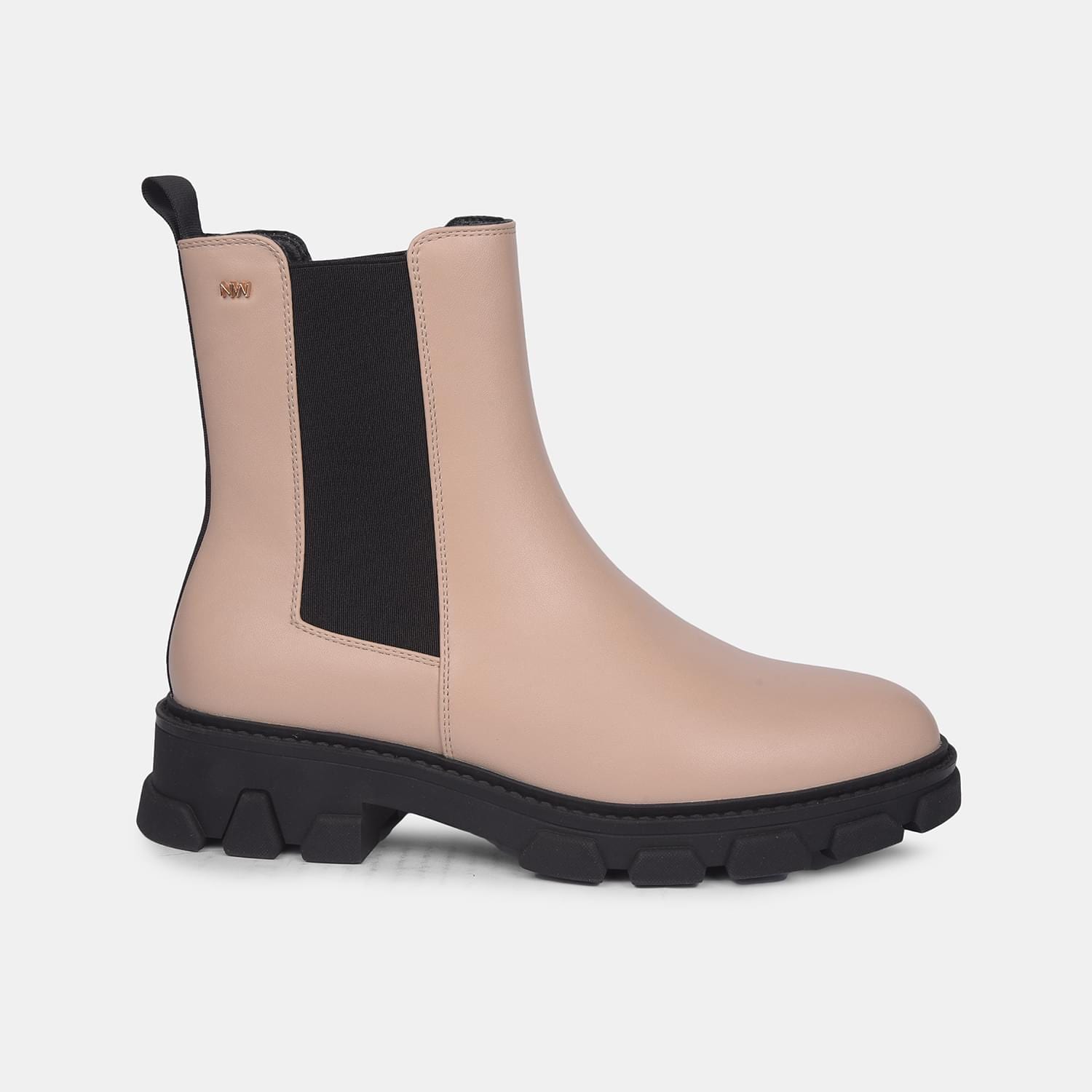 Nine west nude mid ankle boots for women flat & low hh 0-25 mm
