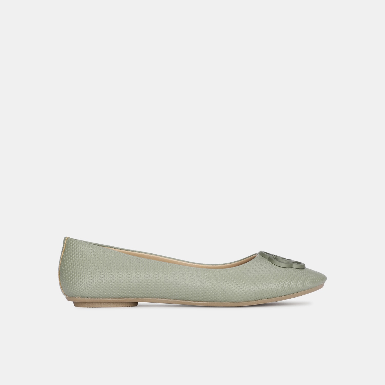 Bata green casual ballerina flats for women