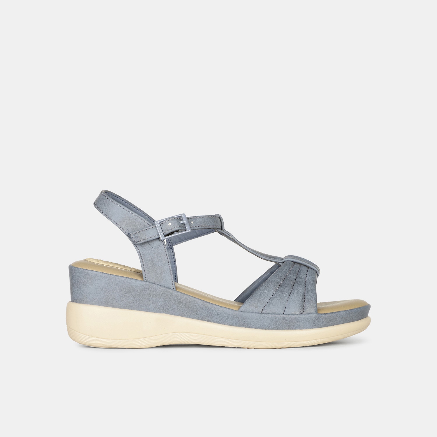 Bata comfit blue casual open toe sandals for women