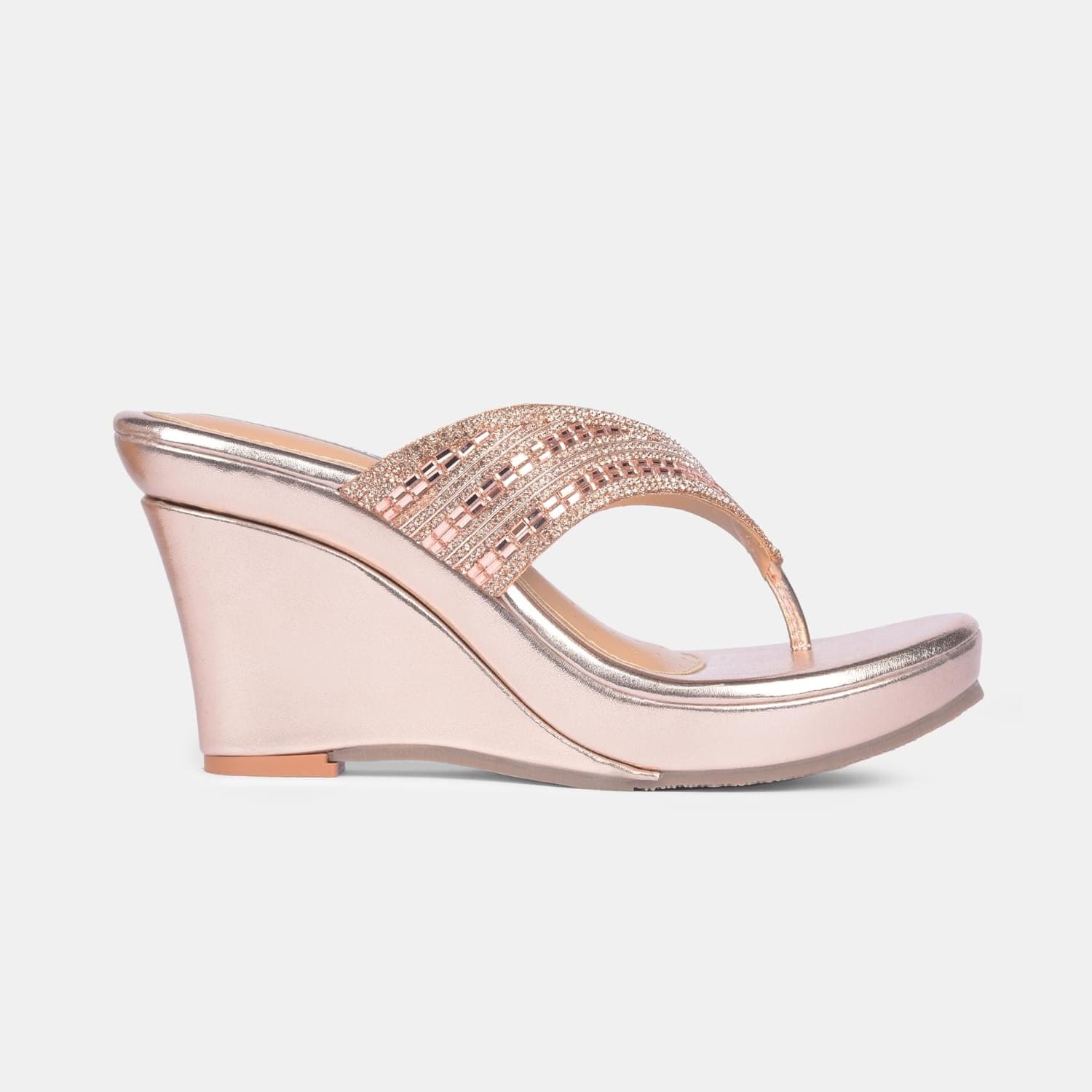 Red label rose gold mule for women