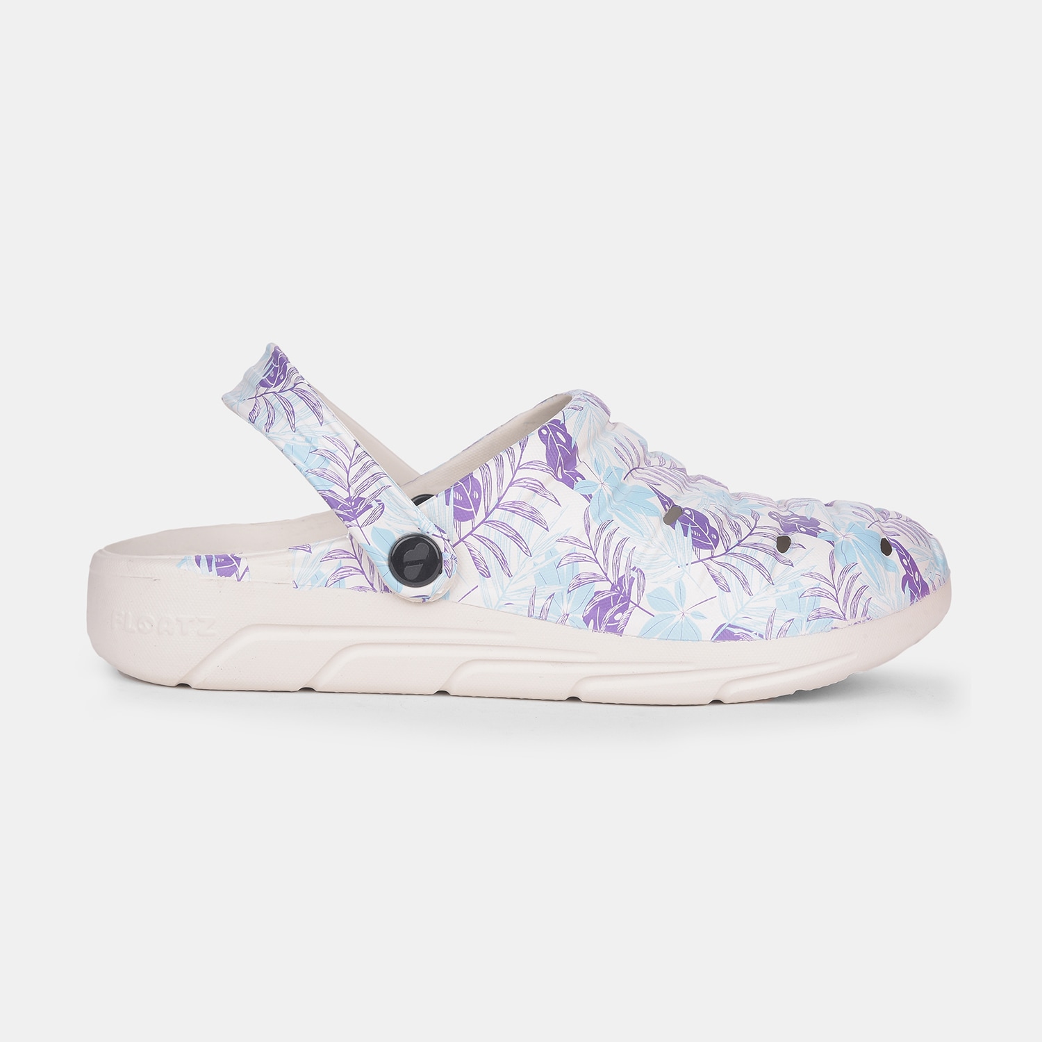 FLOATZ WHITE PRINTED CLOGS FOR WOMEN