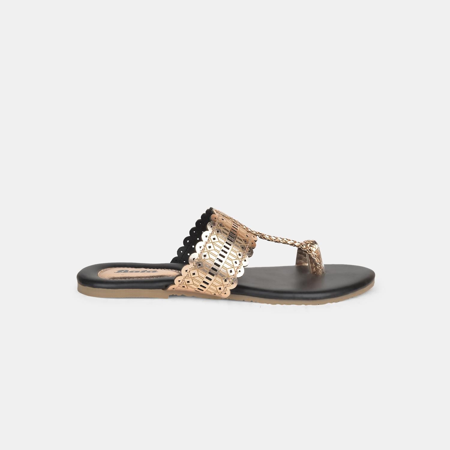 Bata rose gold flat for women flat & low hh 0-25 mm