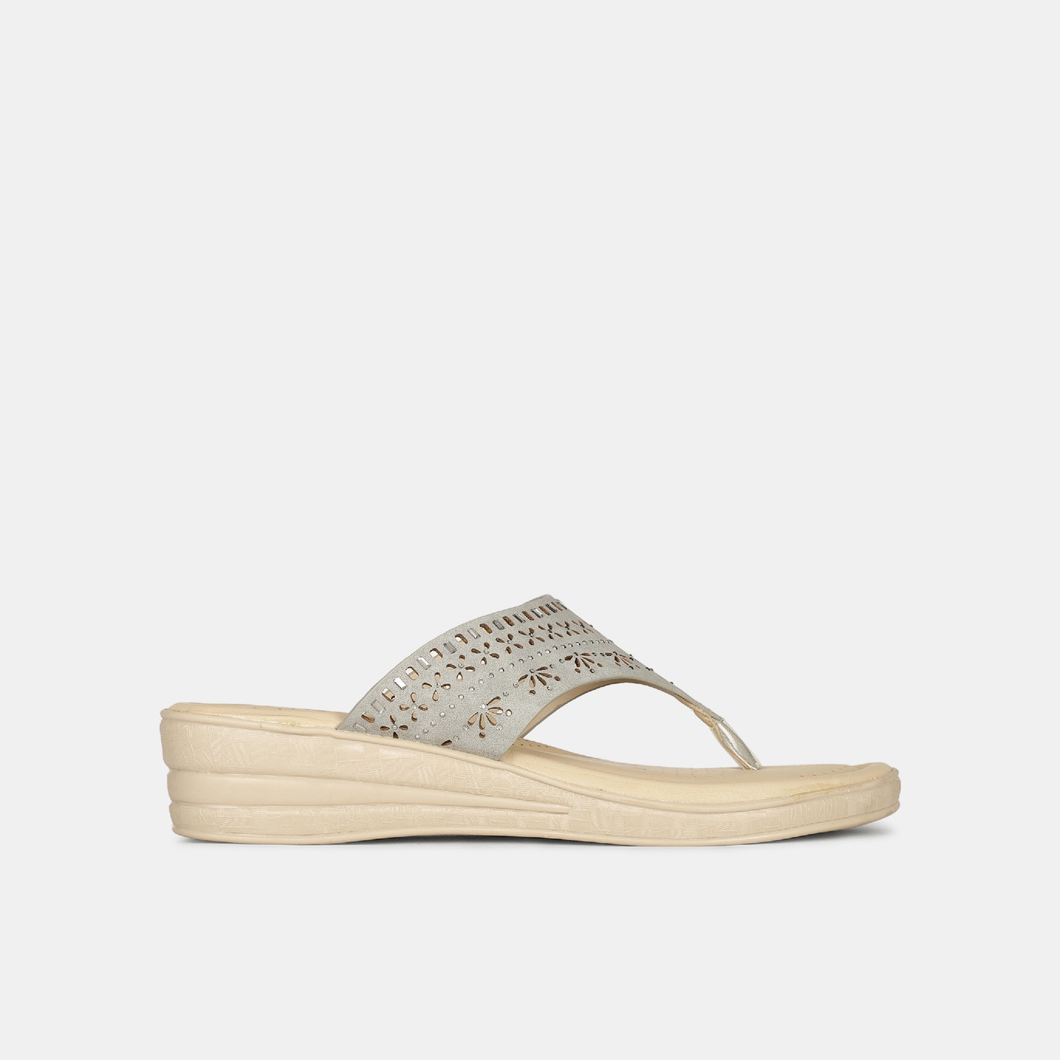 Bata comfit grey open toe thong slippers for women