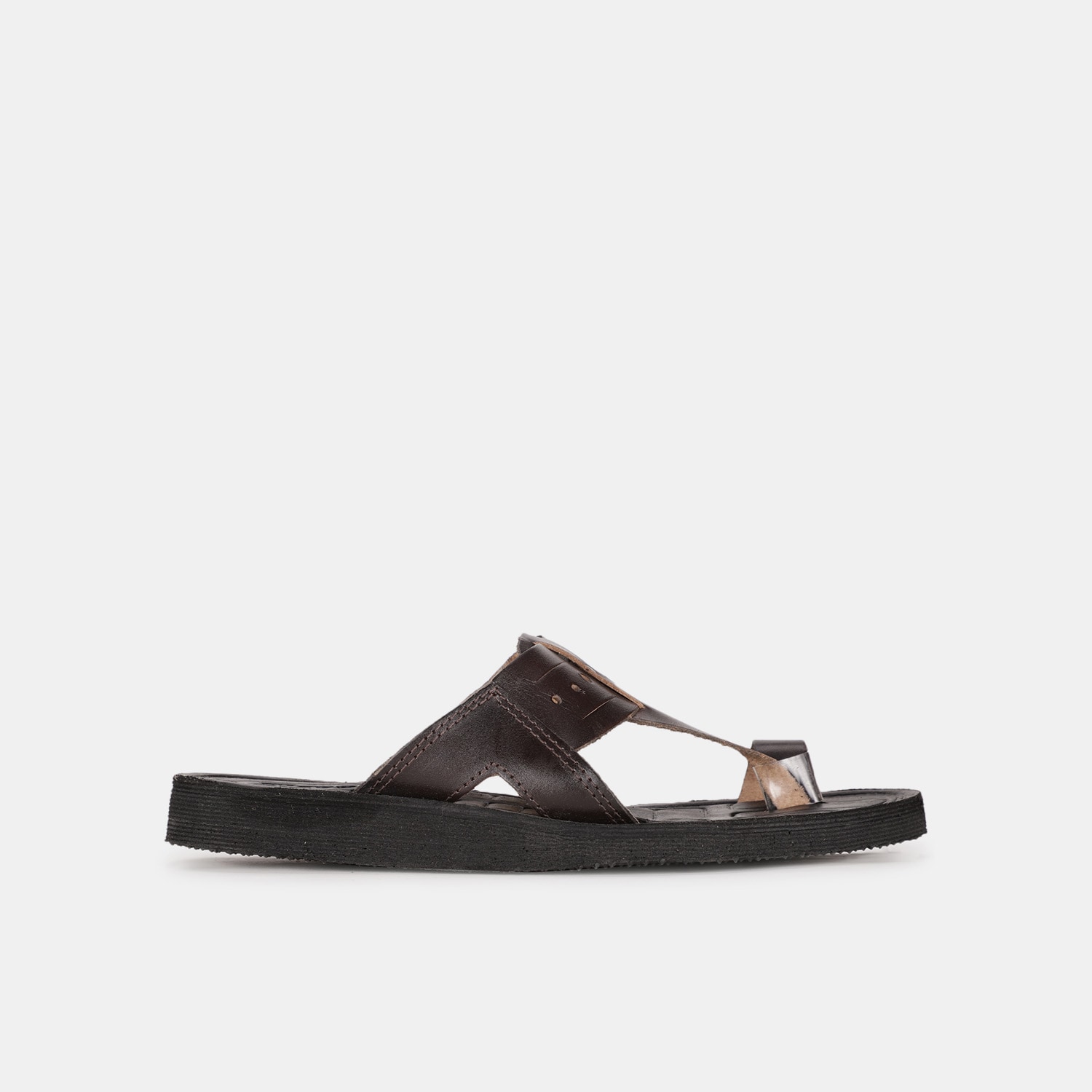 Bata red leather toe ring thongs for men