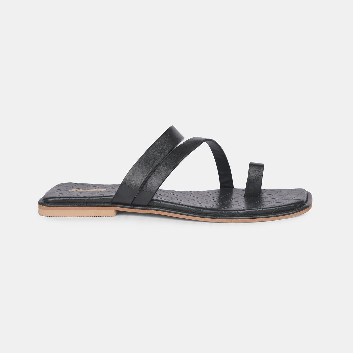 Bata green toe ring flat slippers for women