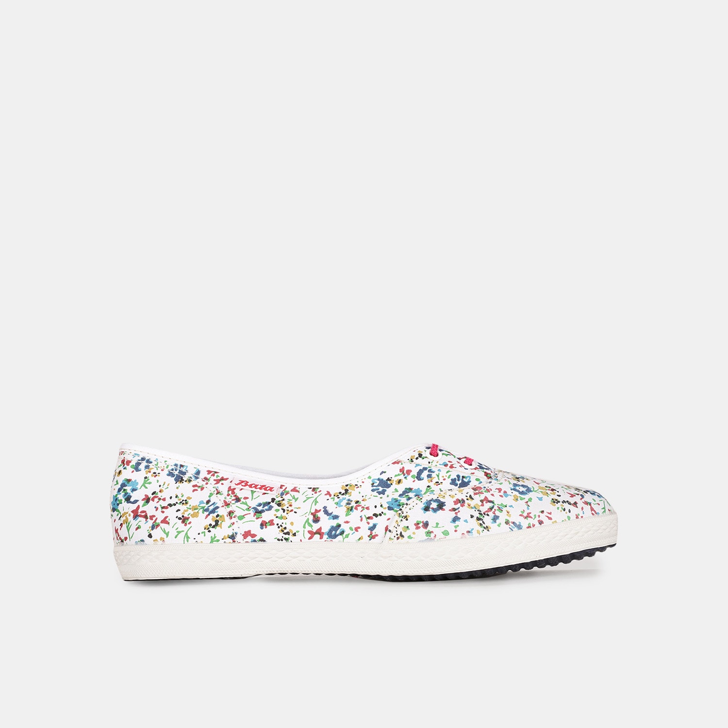 Bata white printed slip-on shoes for women
