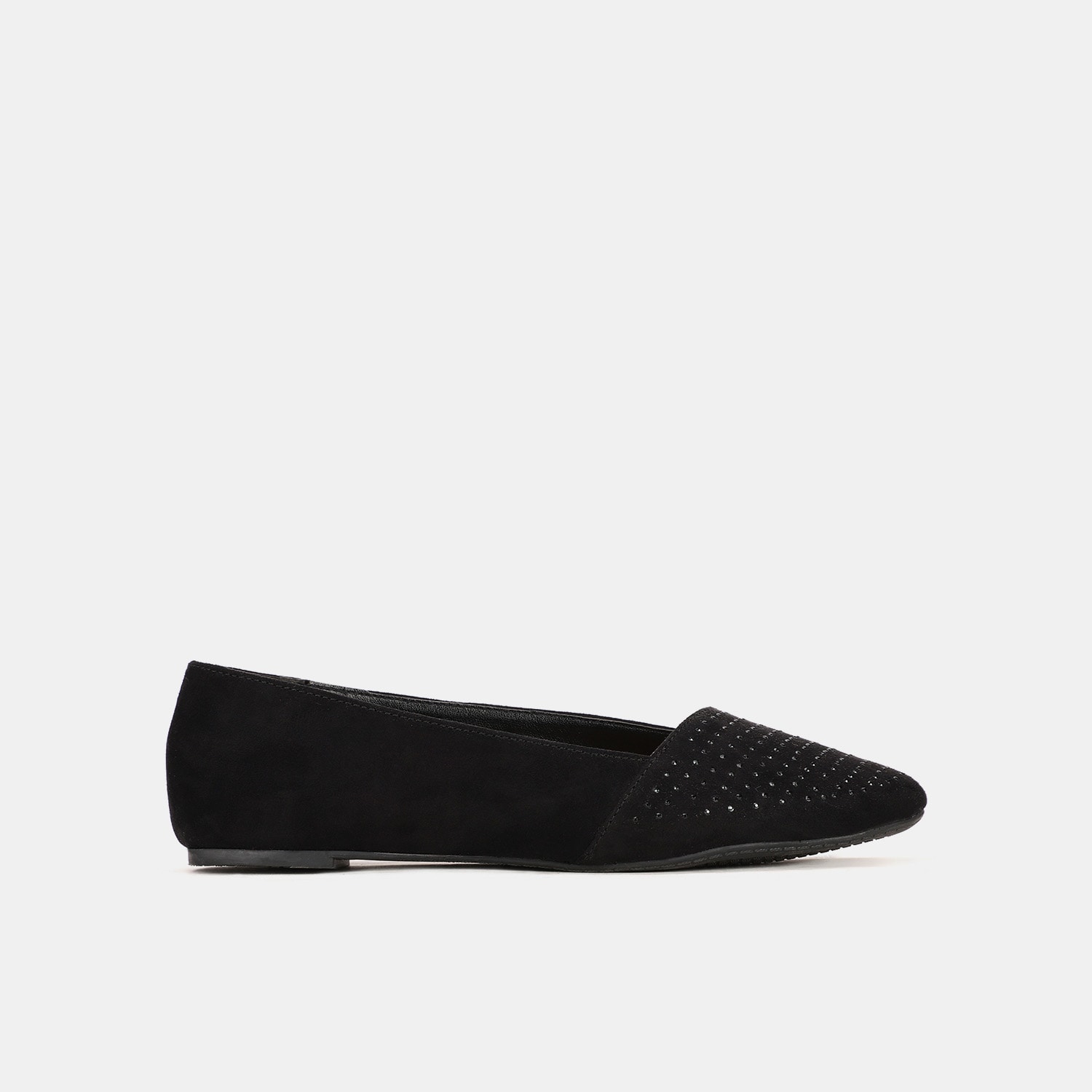 Bata black embellished ballerina flats for women