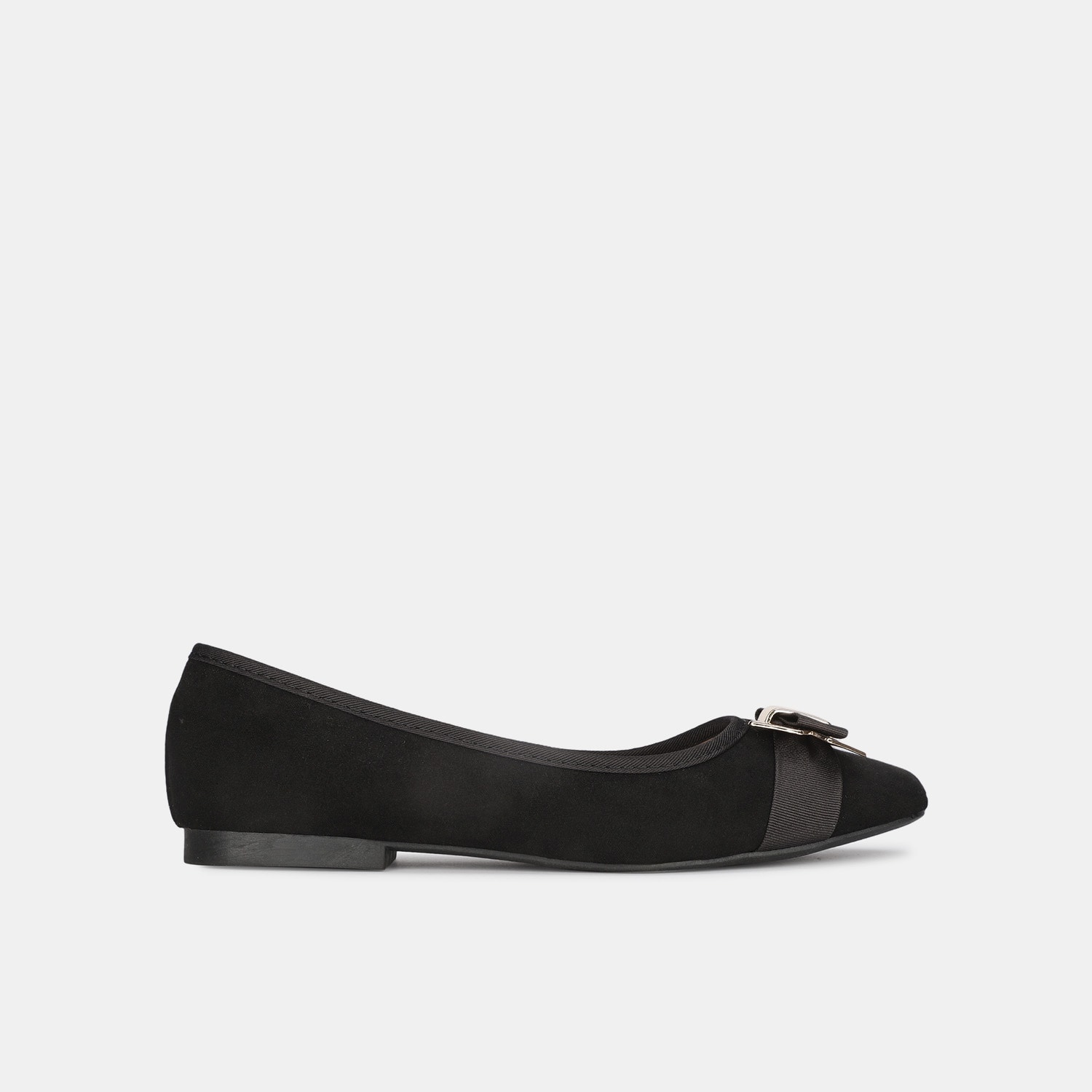 Bata black square toe ballerina flats for women