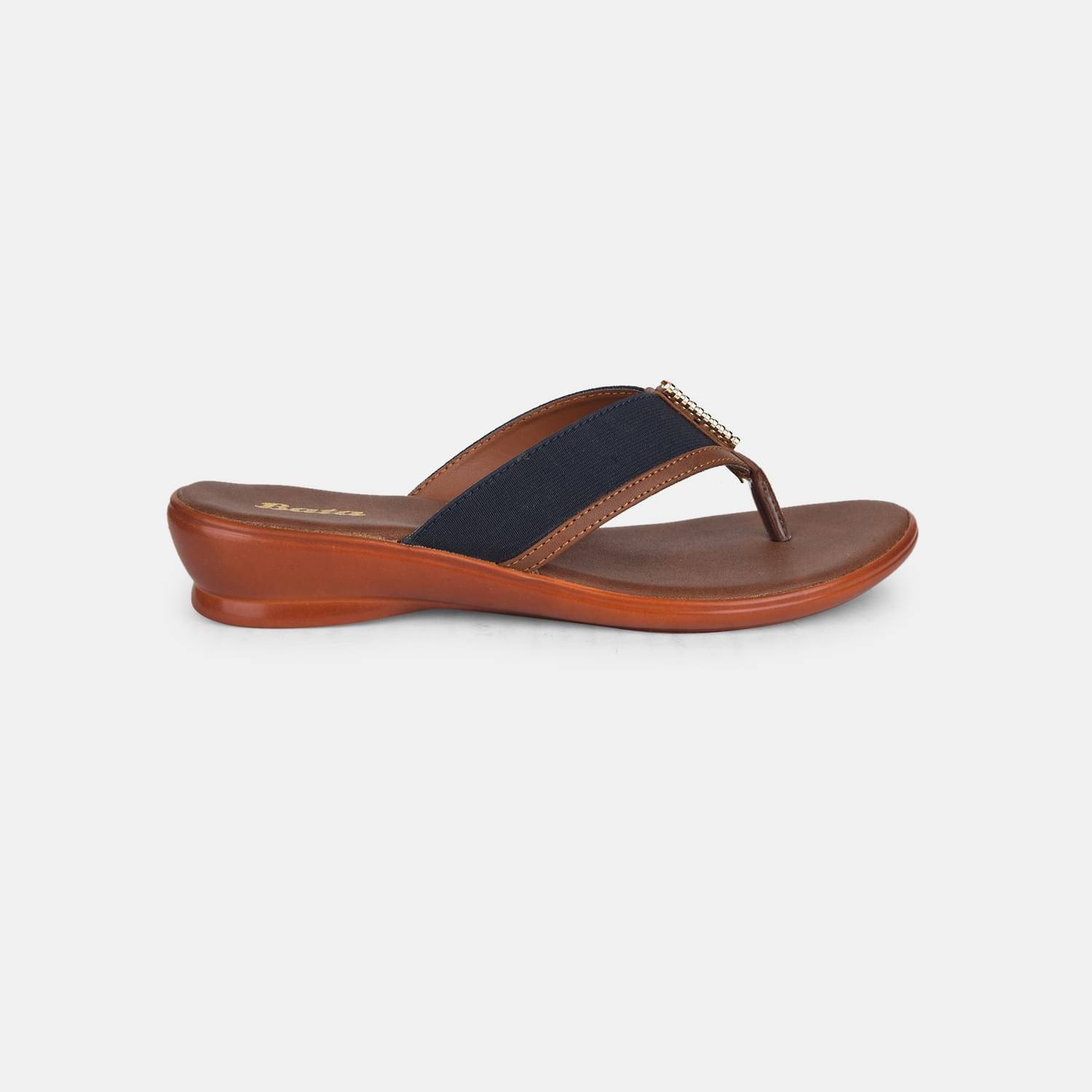 Bata Blue Flat Thongs for Women