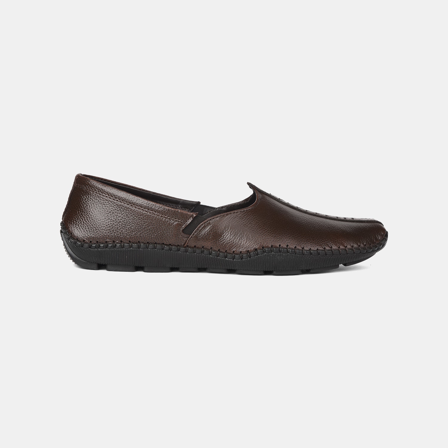 Bata Dark Brown Ethnic Slip-On Shoes For Men