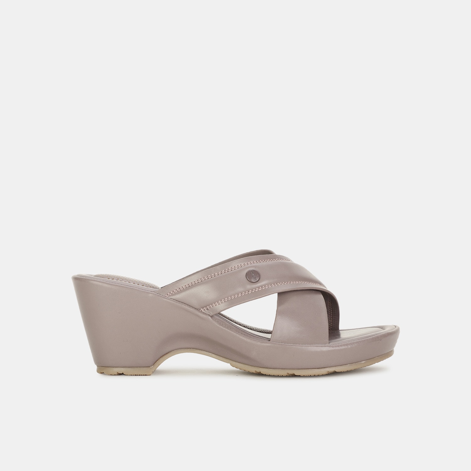 Bata comfit purple casual block heel mules for women
