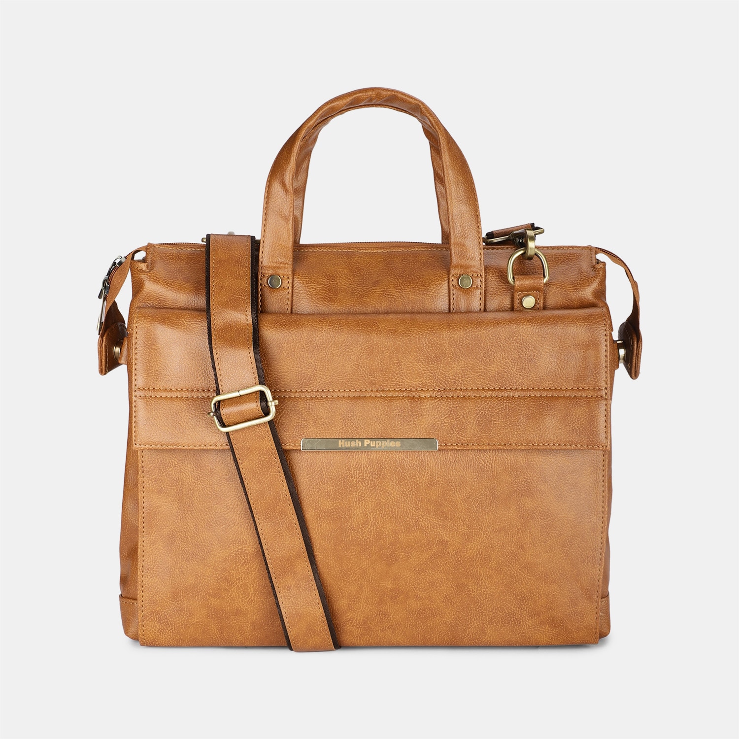 Hush puppies tan laptop bag for men