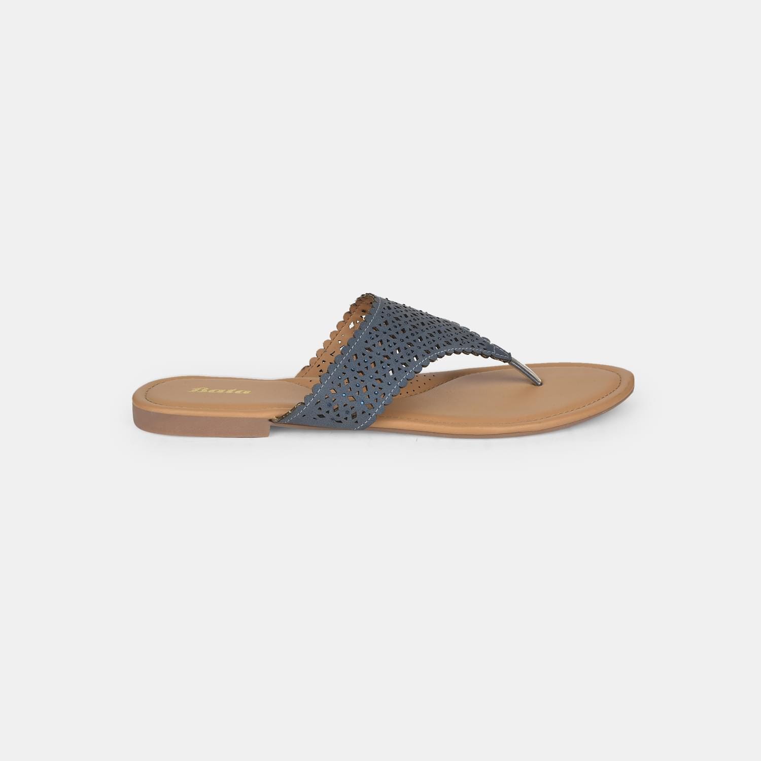 Bata blue casual thong slippers for women