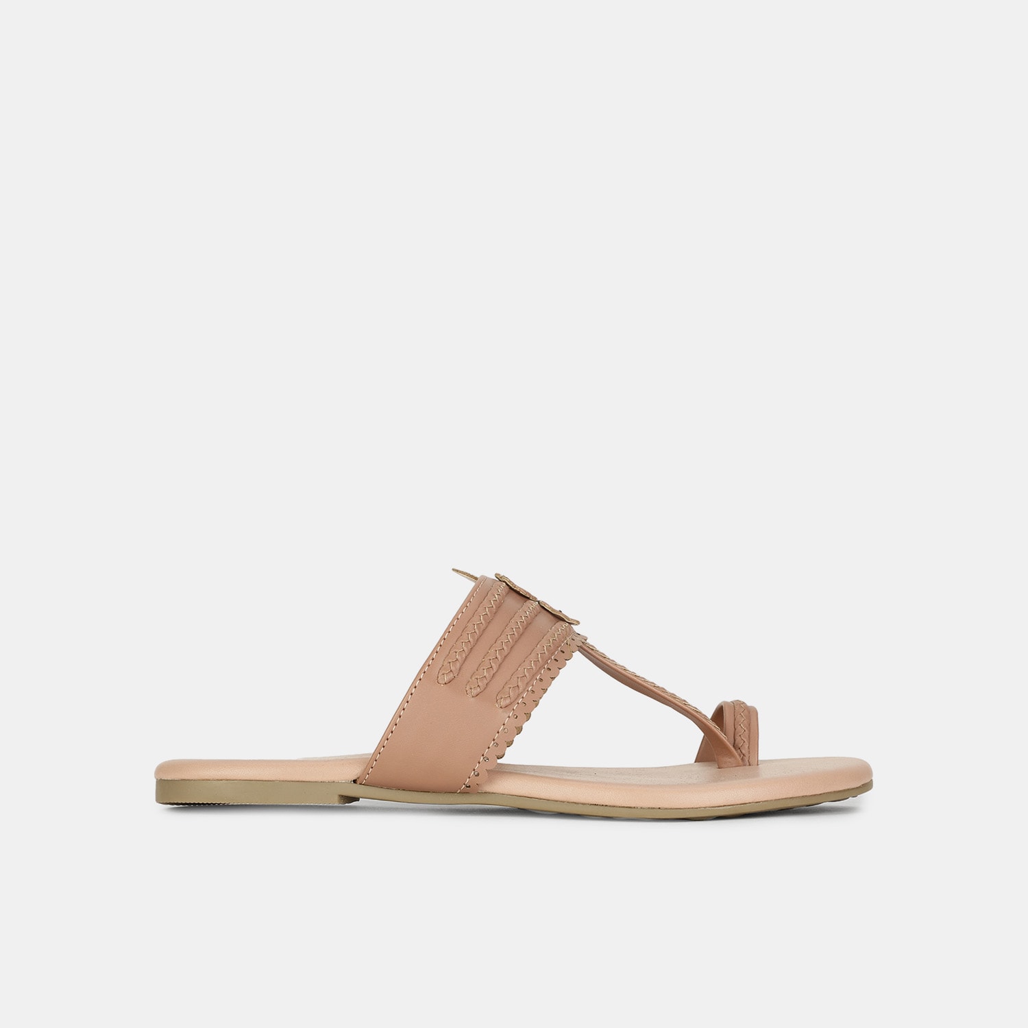 Bata pink casual toe ring slippers for women